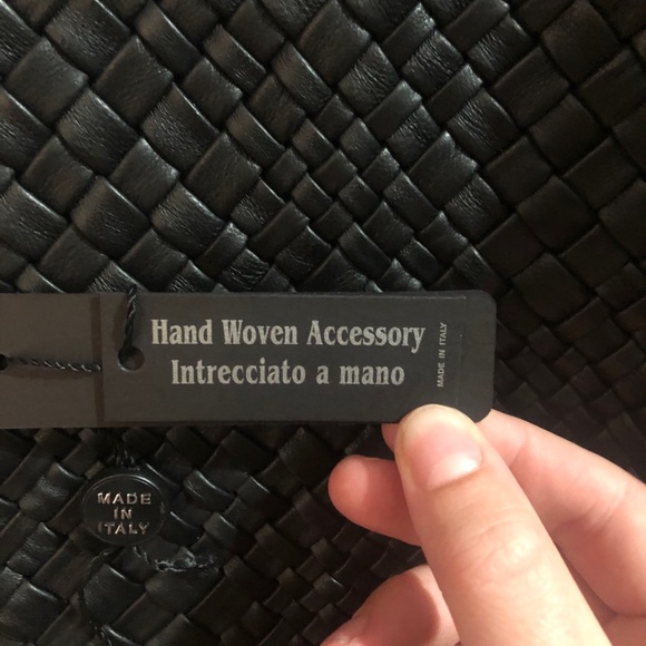 Falor genuine leather black woven Italian purse - Picture 5 of 6